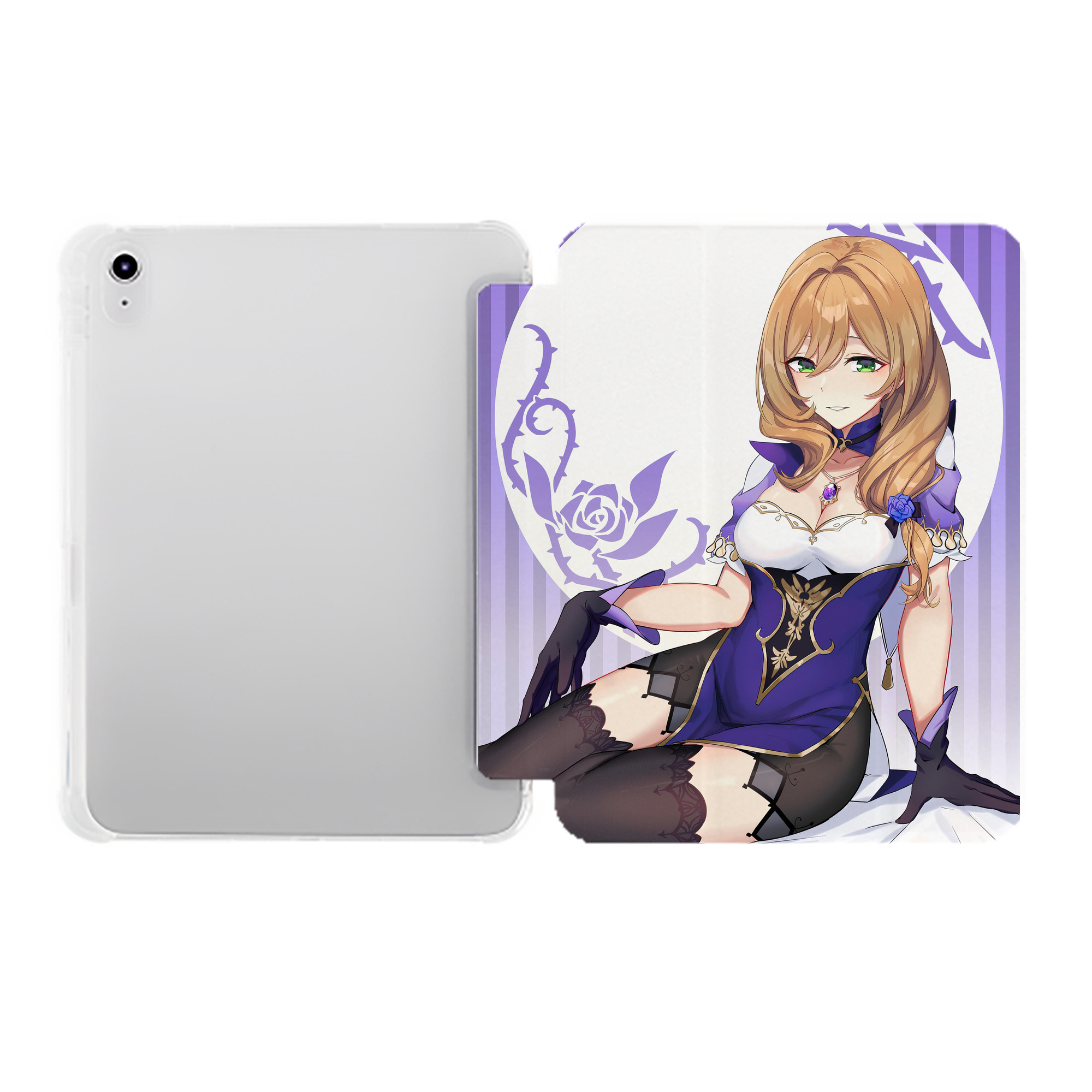 げんし神 genshin IPad ケース ペン収納付き 三つ折りスタンド PUレザー×シリコン 対応機種9.5/10.5/10.9インチ